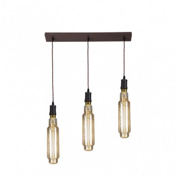 Distribuidor - Lâmpadas Diversas | Lâmpadas Modernas | LAMPARA ELIO 3XE27 MARRON/AMBAR BOMBILLAS INCLUIDAS 24W 3000K 1920LM REGX64X8 CM Ref: 167093002